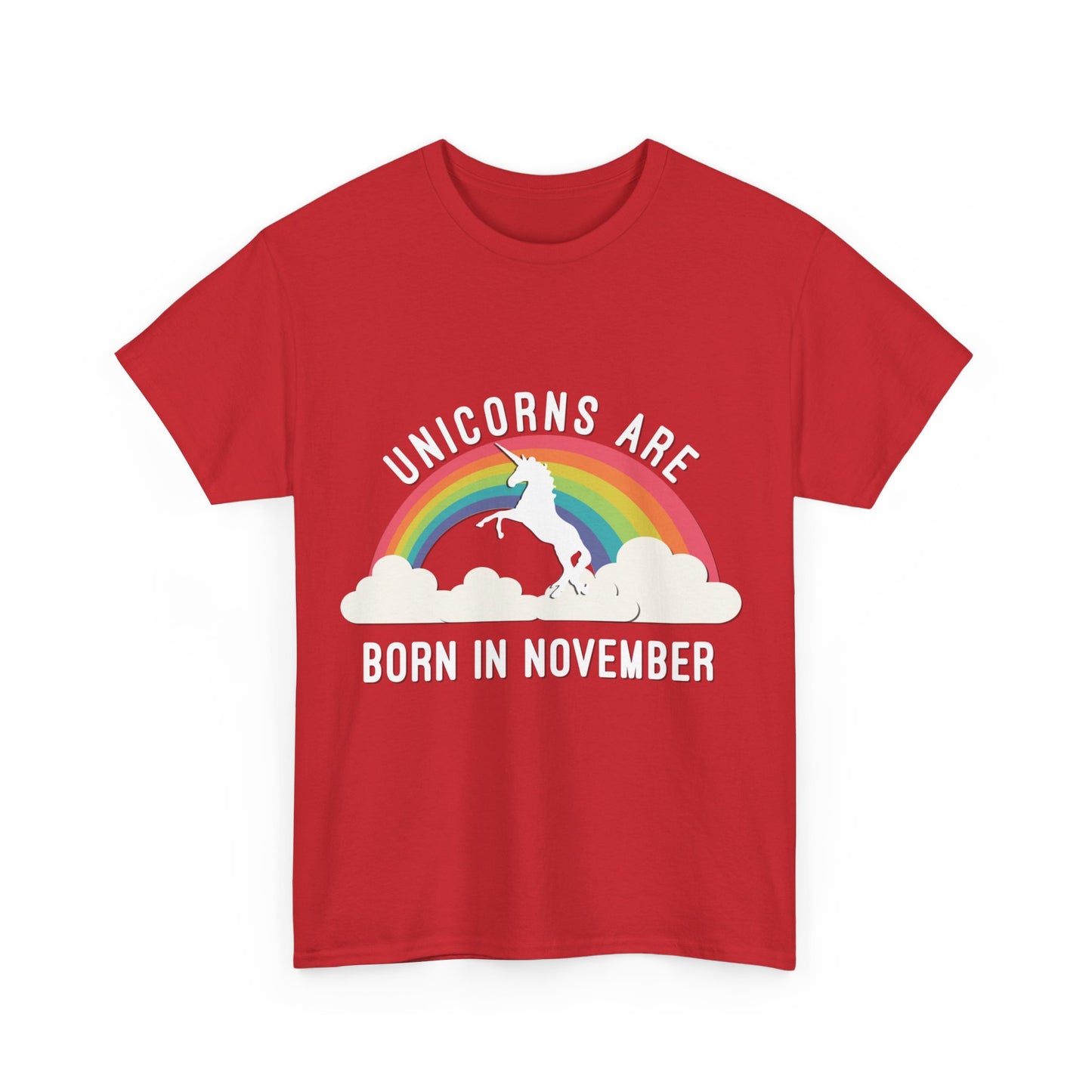 Unicorns Are Born In November Unisex Graphic T-Shirt, Sizes S-5XL