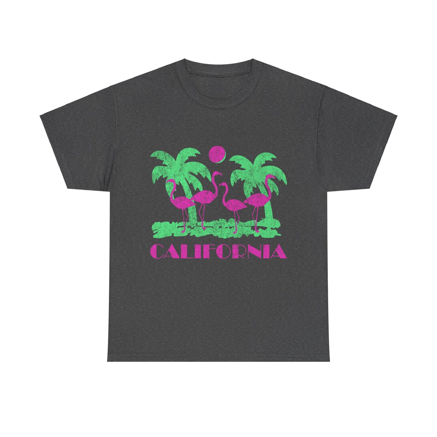 Retro California Pink Flamingos Unisex Graphic T-Shirt, Sizes S-5XL