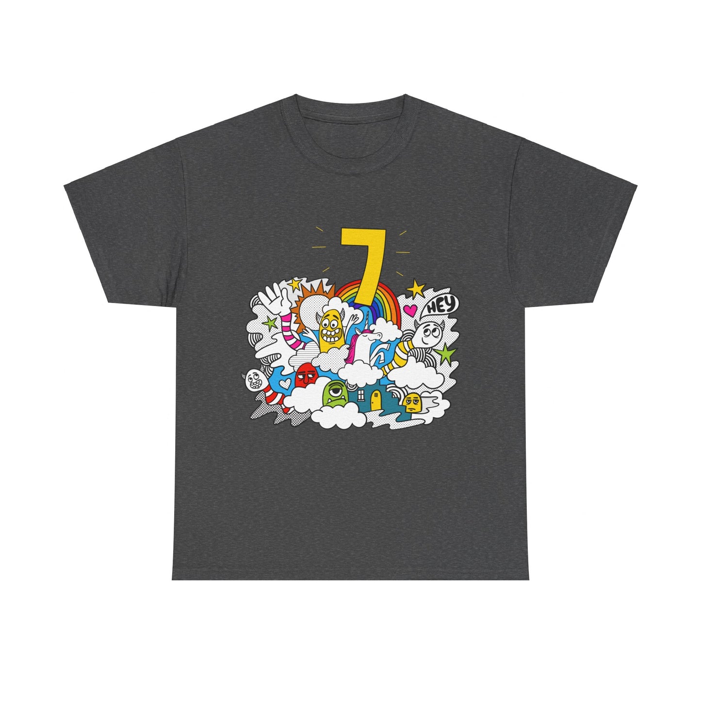 7th Birthday Monsters Unicorn Unisex Graphic T-Shirt, Sizes S-5XL