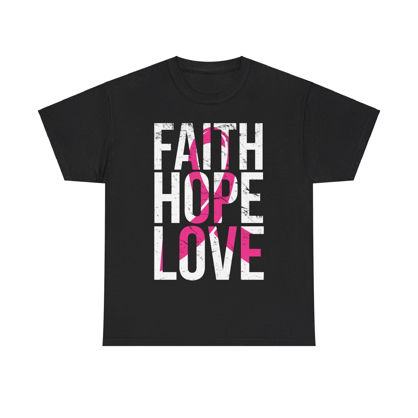 Faith Hope Love Breast Cancer Awareness Unisex Graphic T-Shirt, Sizes S-5XL