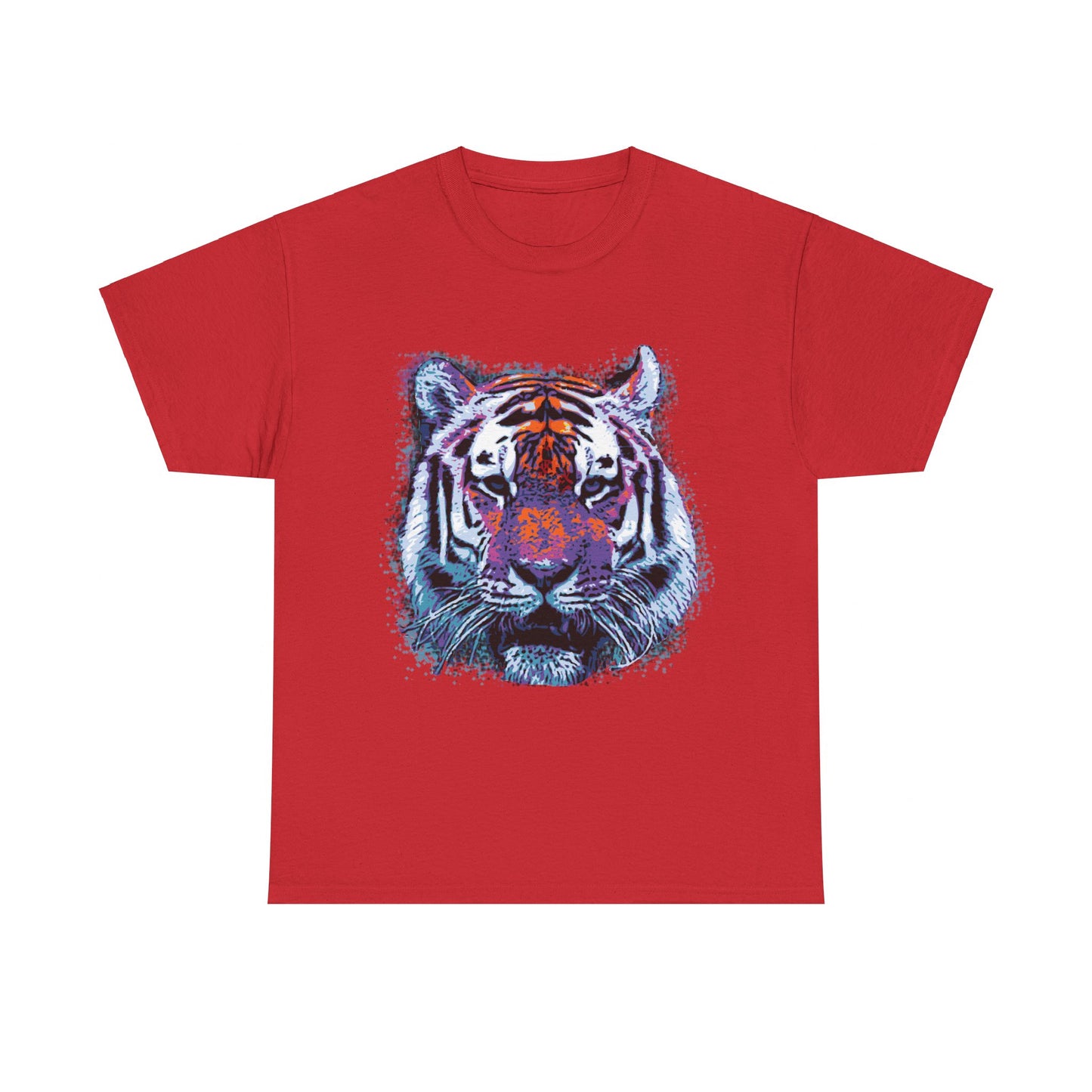 Retro 80's Tiger Face Splatter Paint Unisex Graphic T-Shirt, Sizes S-5XL