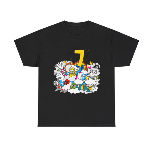 7th Birthday Monsters Unicorn Unisex Graphic T-Shirt, Sizes S-5XL