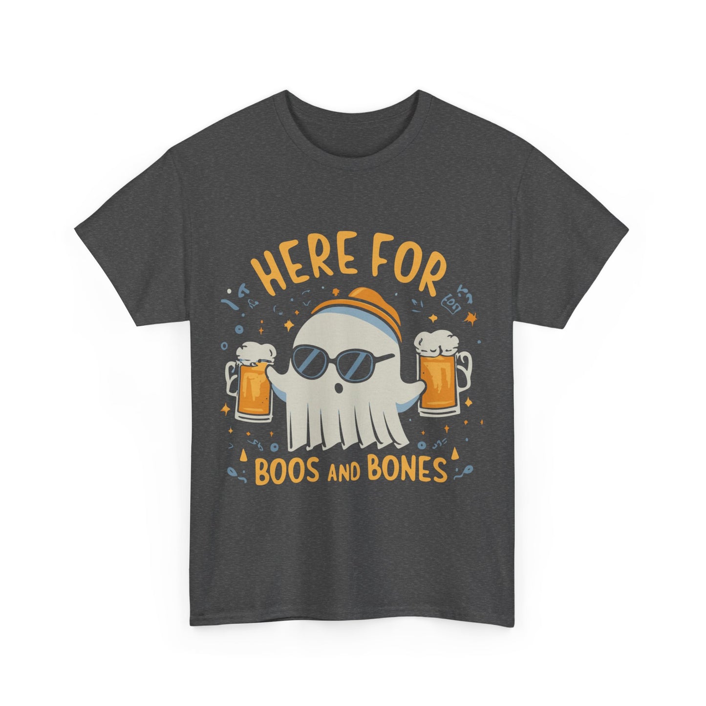 Here For Boos and Bones Halloween Unisex Graphic T-Shirt, Sizes S-5XL