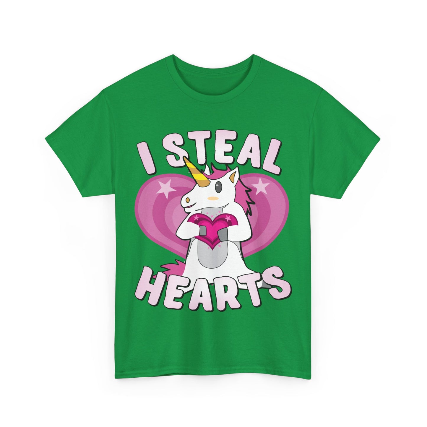 I Steal Hearts Unicorn Valentine's Day Unisex Graphic T-Shirt, Sizes S-5XL