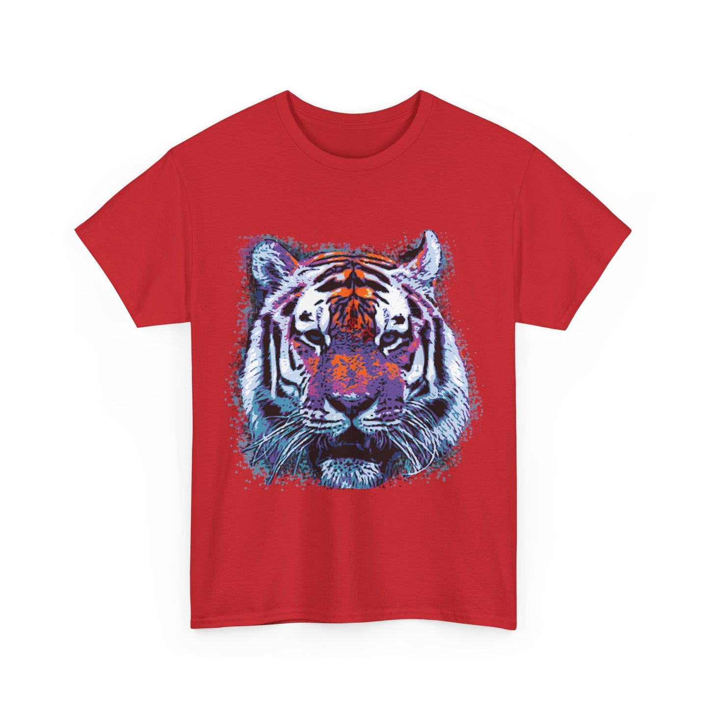 Retro 80's Tiger Face Splatter Paint Unisex Graphic T-Shirt, Sizes S-5XL