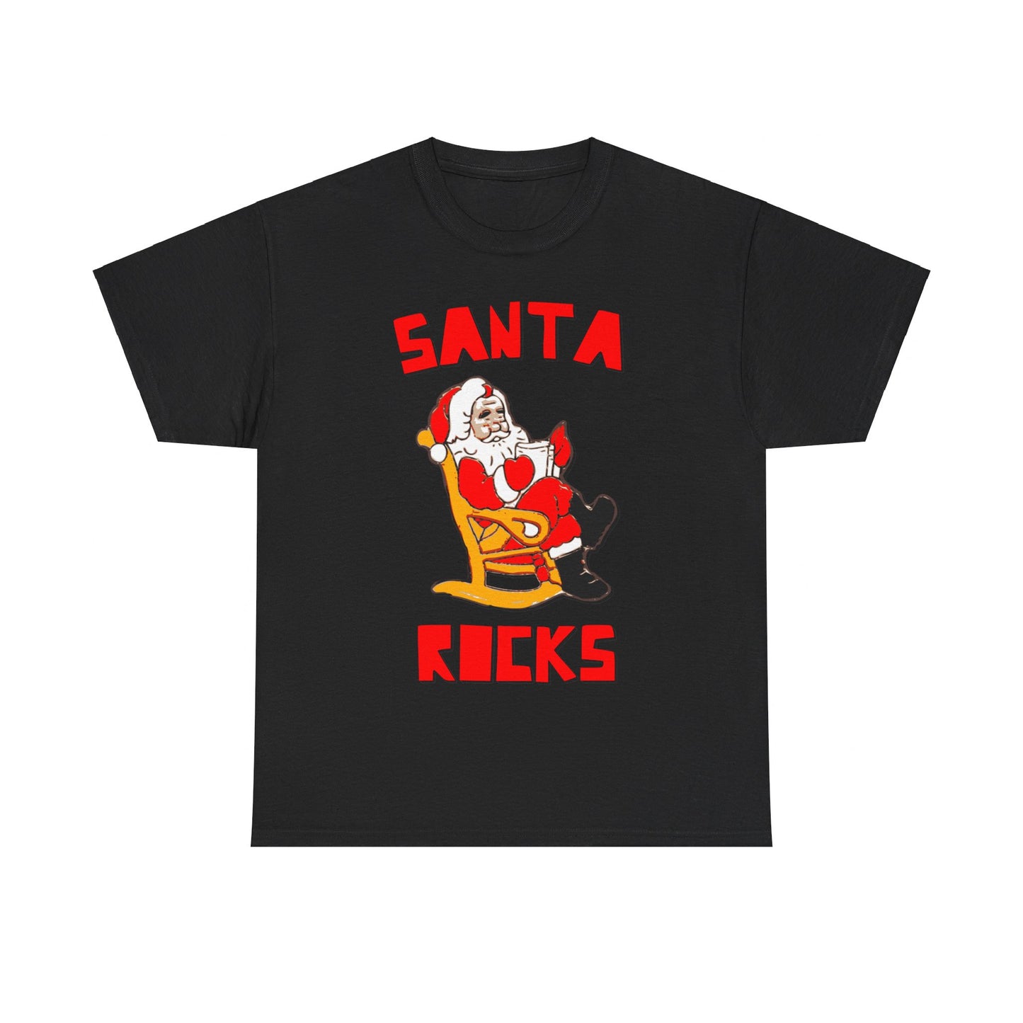 Santa Rocks Funny Christmas Unisex Graphic T-Shirt, Sizes S-5XL