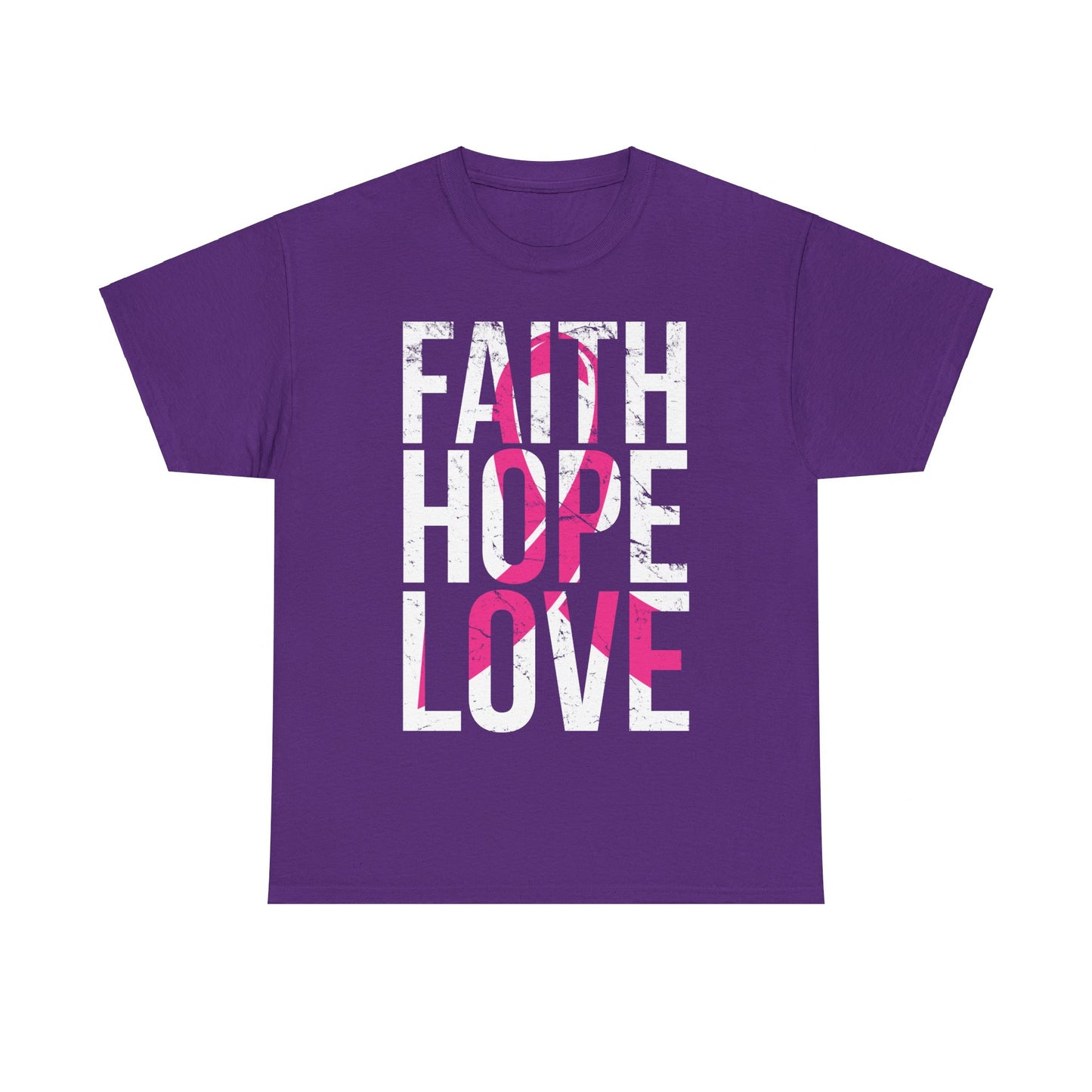 Faith Hope Love Breast Cancer Awareness Unisex Graphic T-Shirt, Sizes S-5XL