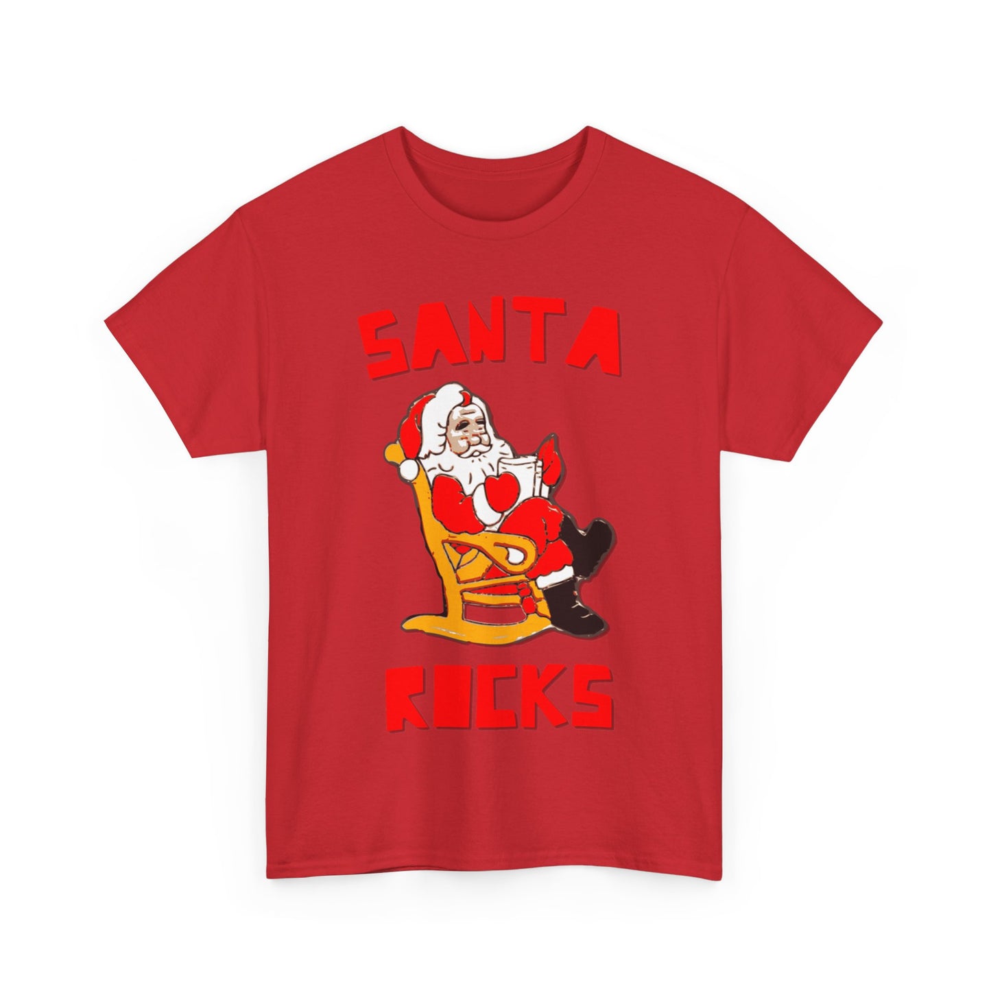 Santa Rocks Funny Christmas Unisex Graphic T-Shirt, Sizes S-5XL