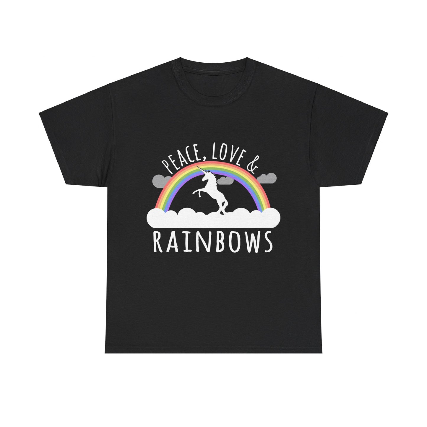 Peace Love And Rainbows Unisex Graphic T-Shirt, Sizes S-5XL