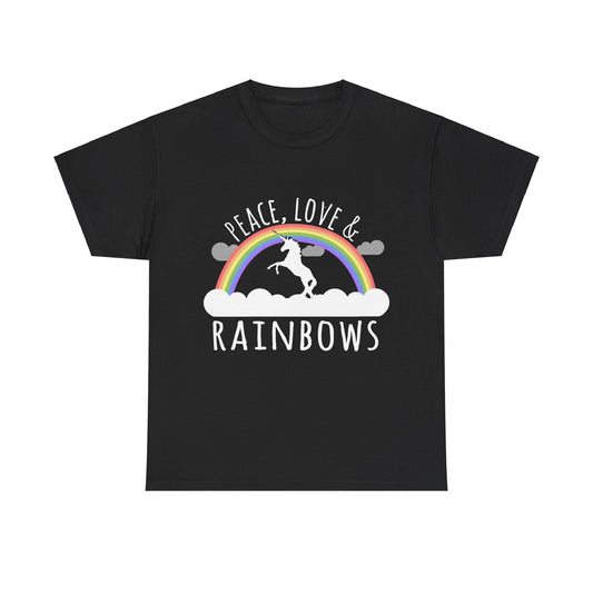 Peace Love And Rainbows Unisex Graphic T-Shirt, Sizes S-5XL