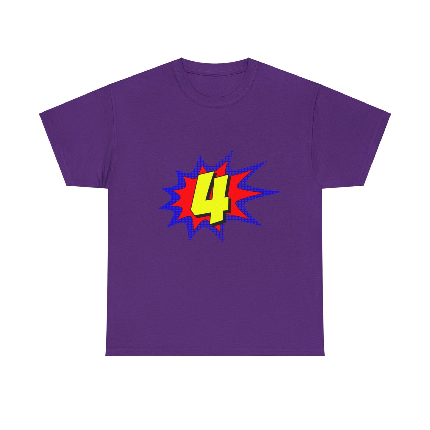 Superhero 4 Years Old Birthday Unisex Graphic T-Shirt, Sizes S-5XL