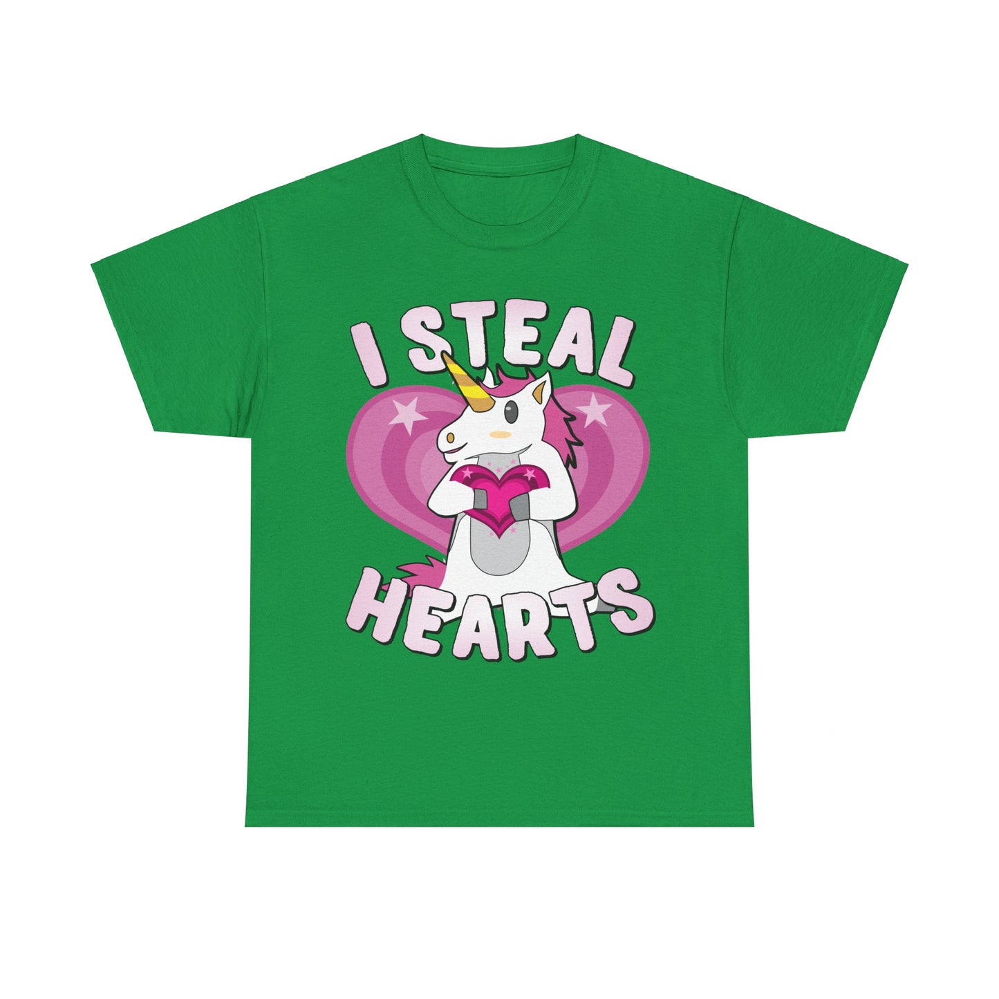 I Steal Hearts Unicorn Valentine's Day Unisex Graphic T-Shirt, Sizes S-5XL