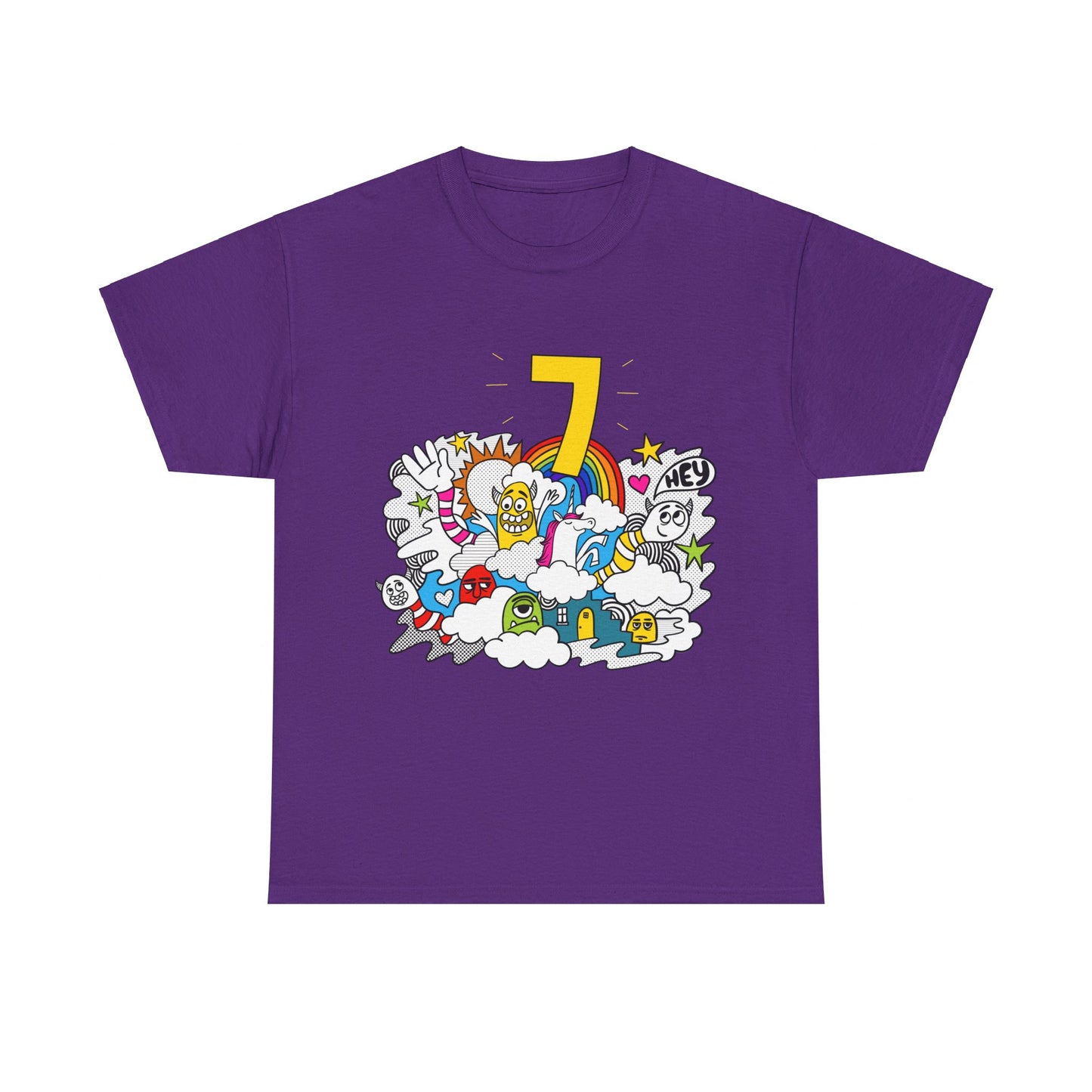 7th Birthday Monsters Unicorn Unisex Graphic T-Shirt, Sizes S-5XL