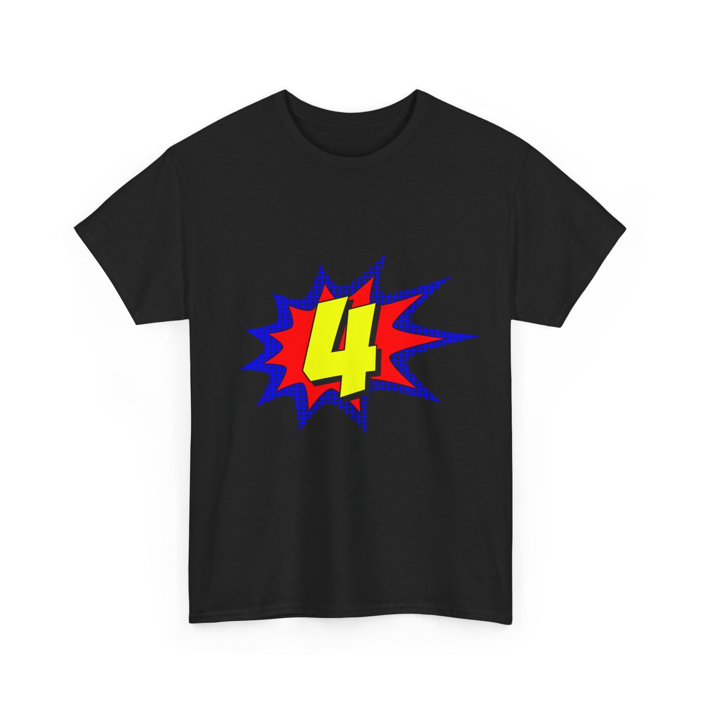 Superhero 4 Years Old Birthday Unisex Graphic T-Shirt, Sizes S-5XL