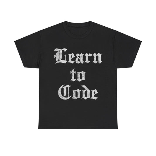 Learn to Code Unisex Graphic T-Shirt, Sizes S-5XL