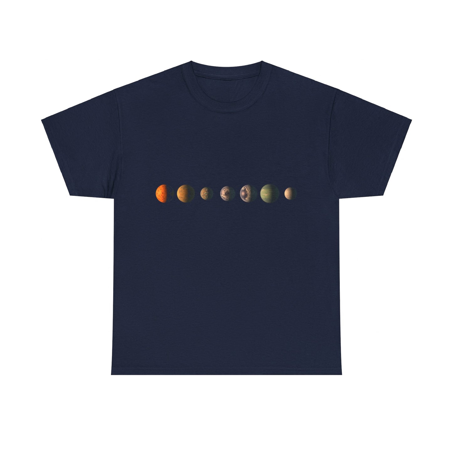 Trappist-1 7 Planet Lineup Unisex Graphic T-Shirt, Sizes S-5XL