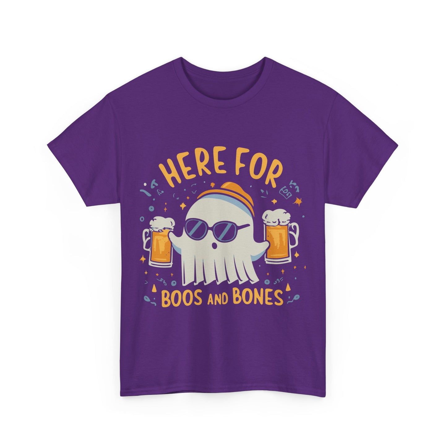 Here For Boos and Bones Halloween Unisex Graphic T-Shirt, Sizes S-5XL