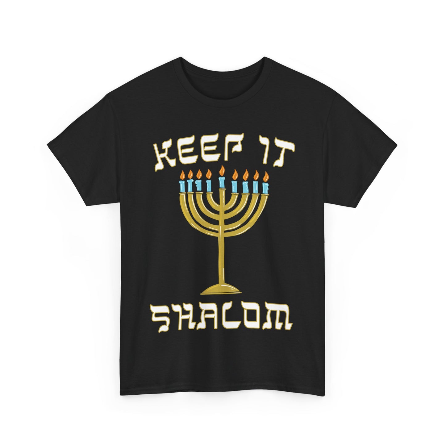 Keep is Shalom Hanukkah Menorah Unisex Graphic T-Shirt, Sizes S-5XL