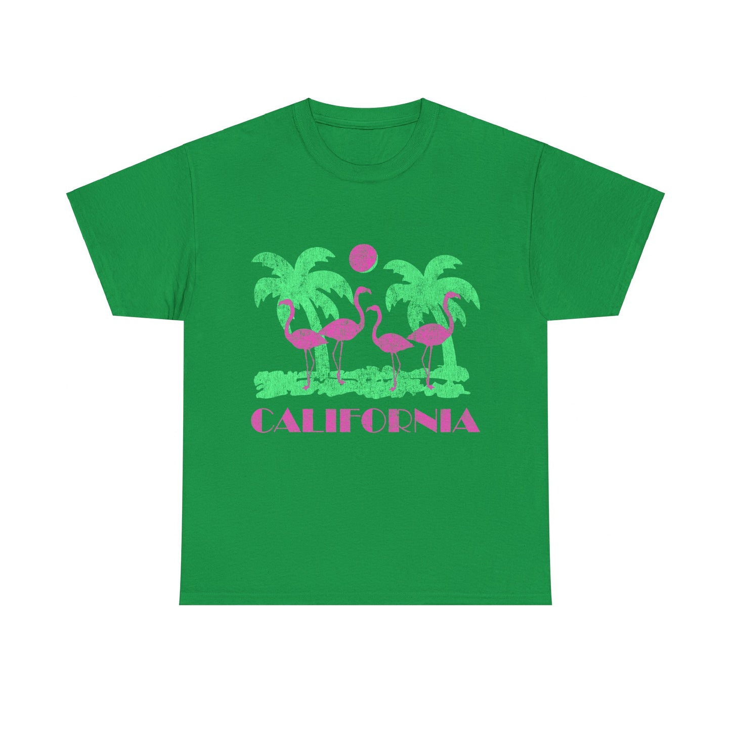 Retro California Pink Flamingos Unisex Graphic T-Shirt, Sizes S-5XL