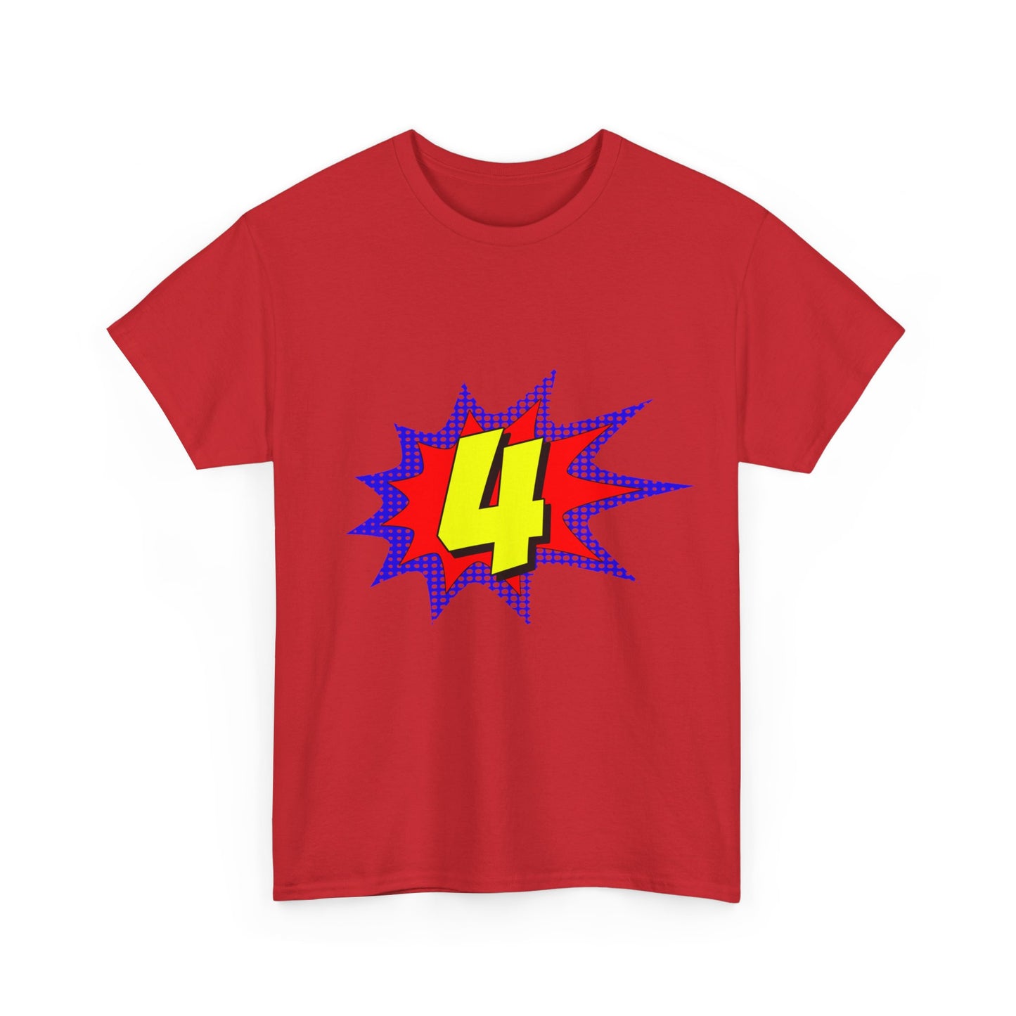 Superhero 4 Years Old Birthday Unisex Graphic T-Shirt, Sizes S-5XL