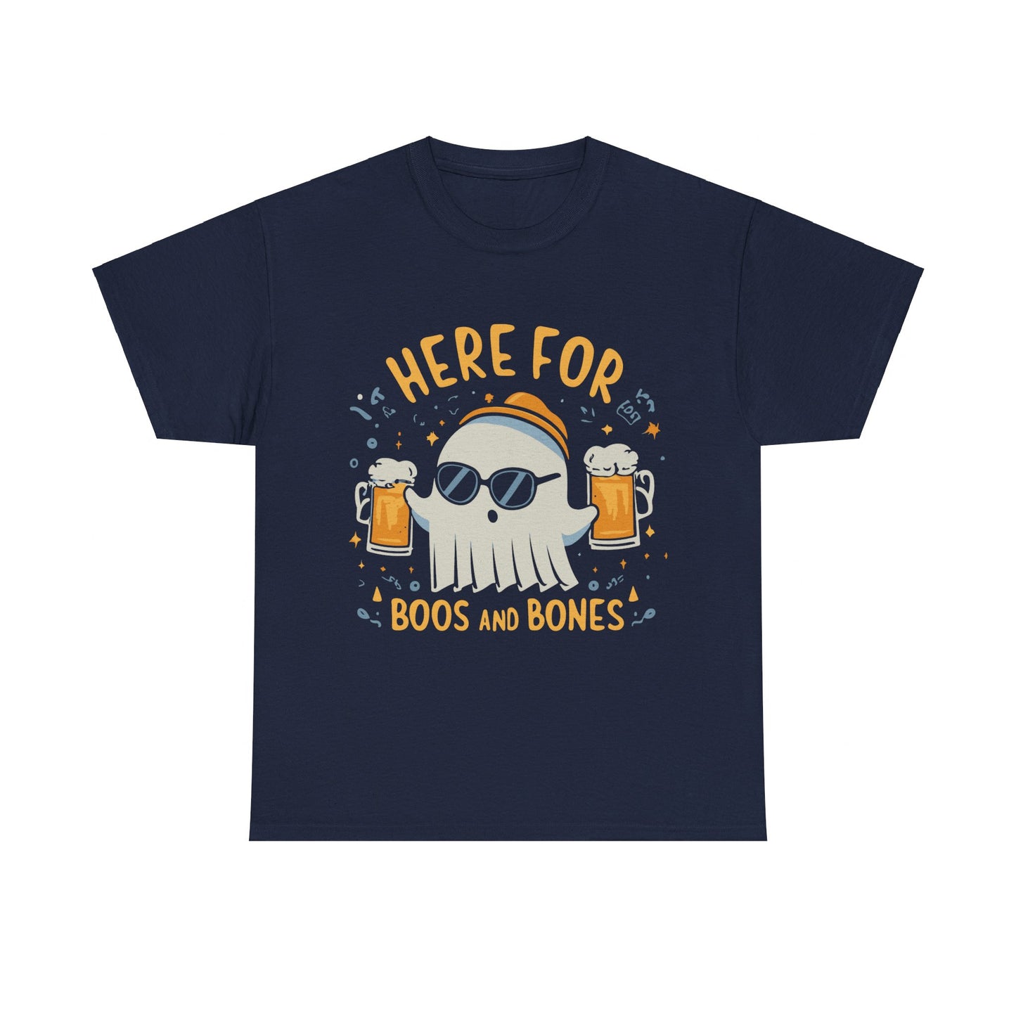 Here For Boos and Bones Halloween Unisex Graphic T-Shirt, Sizes S-5XL