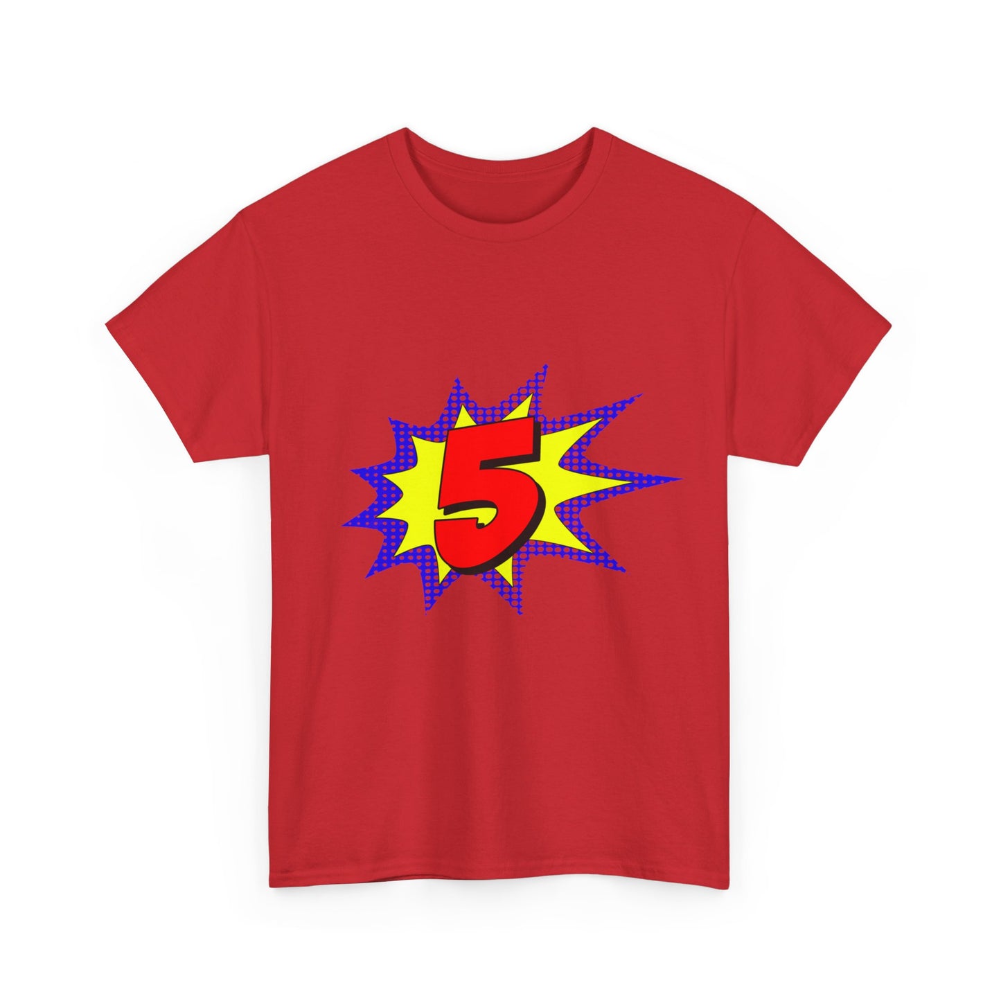 Superhero 5 Years Old Birthday Unisex Graphic T-Shirt, Sizes S-5XL