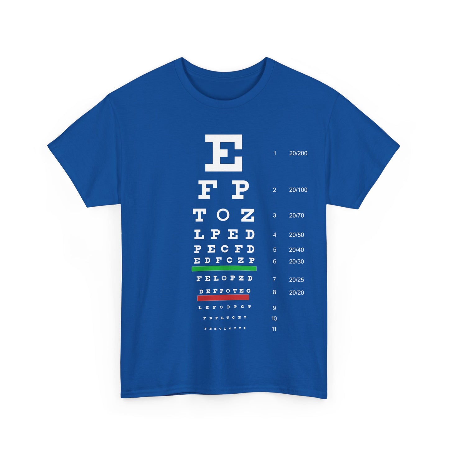 Snellen Eye Chart Unisex Graphic T-Shirt, Sizes S-5XL