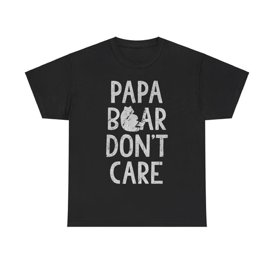 Papa Bear Don't Care Unisex Graphic T-Shirt, Sizes S-5XL