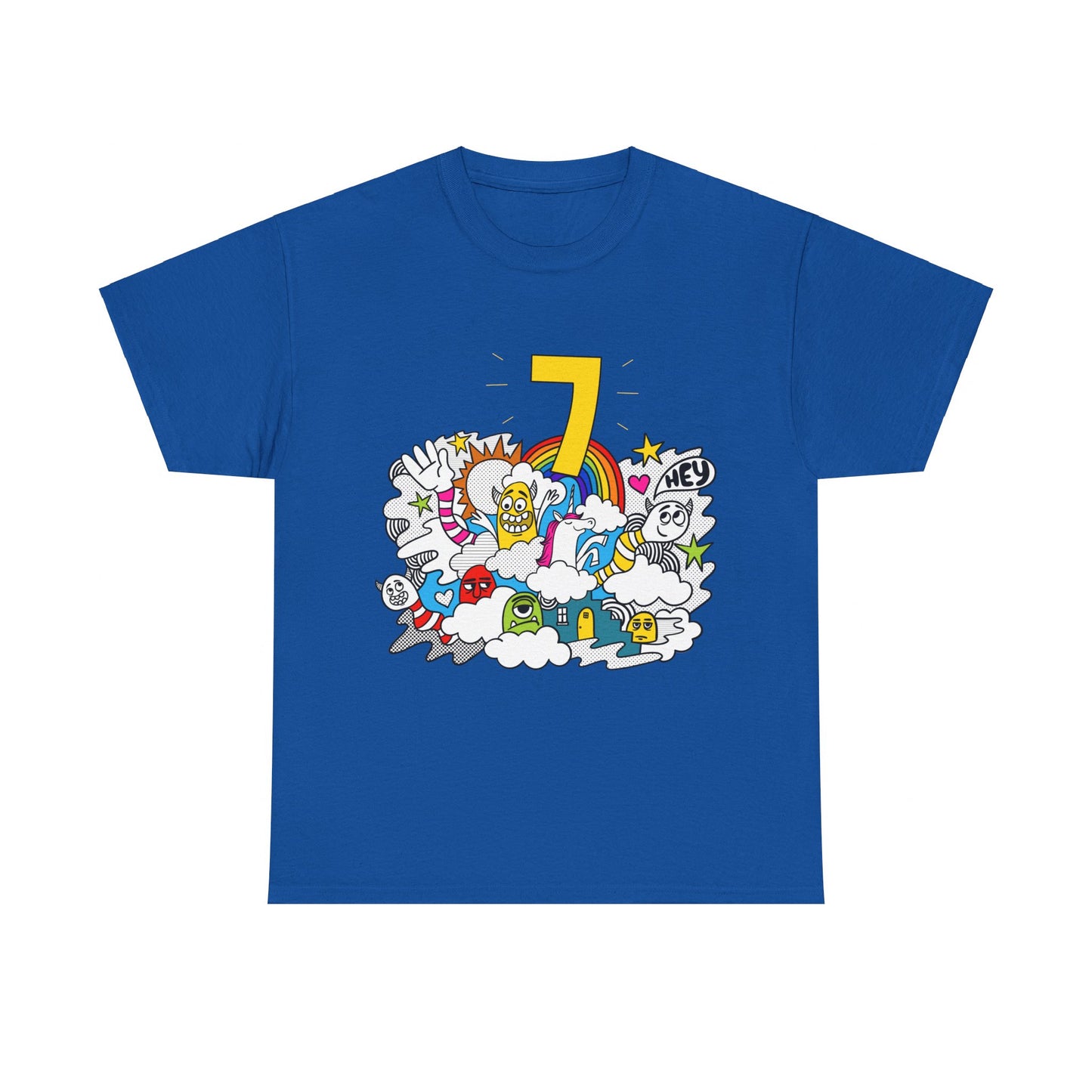 7th Birthday Monsters Unicorn Unisex Graphic T-Shirt, Sizes S-5XL