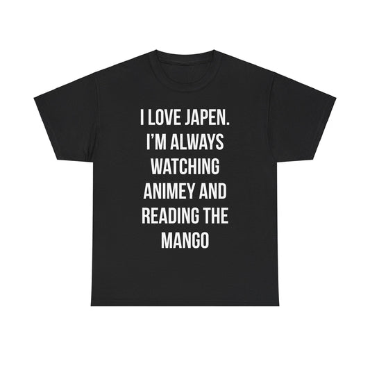 I Love Japen and Waching Animey Unisex Graphic T-Shirt, Sizes S-5XL