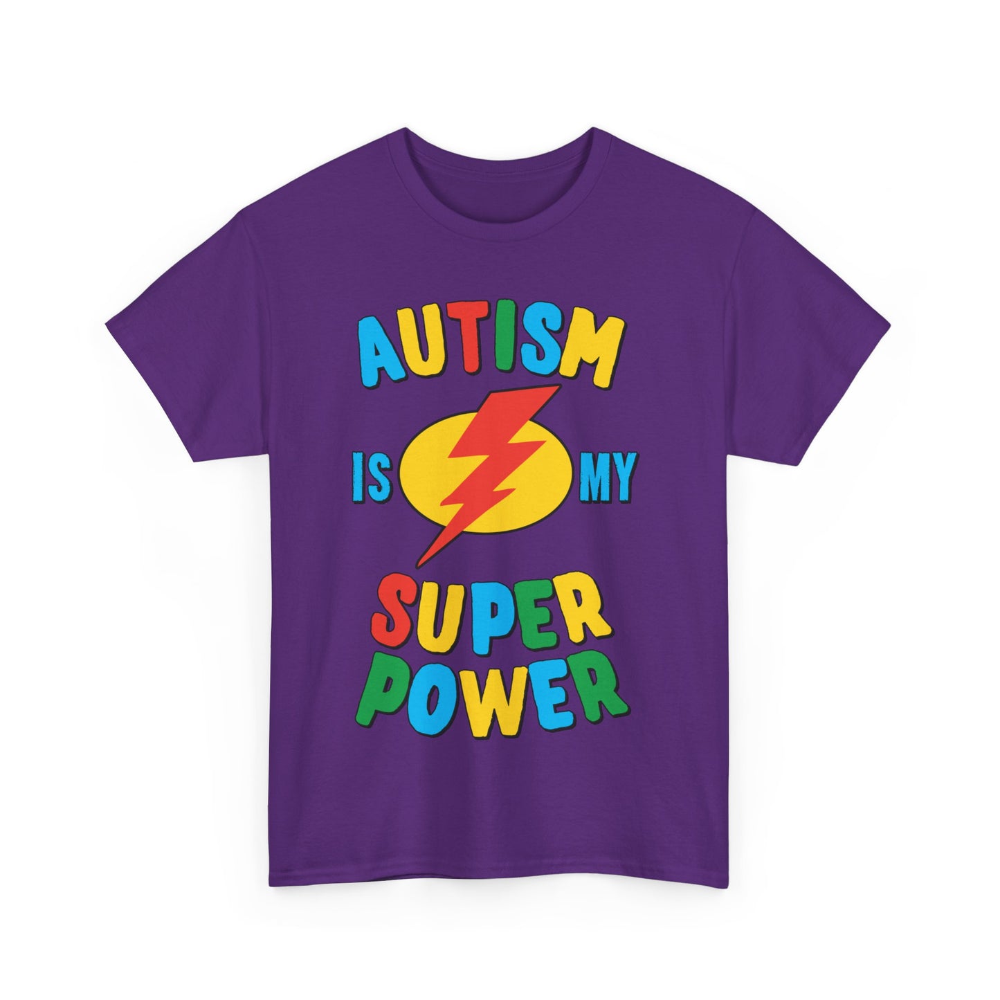 Autism Is My Super Power Multi Unisex Graphic T-Shirt, Sizes S-5XL