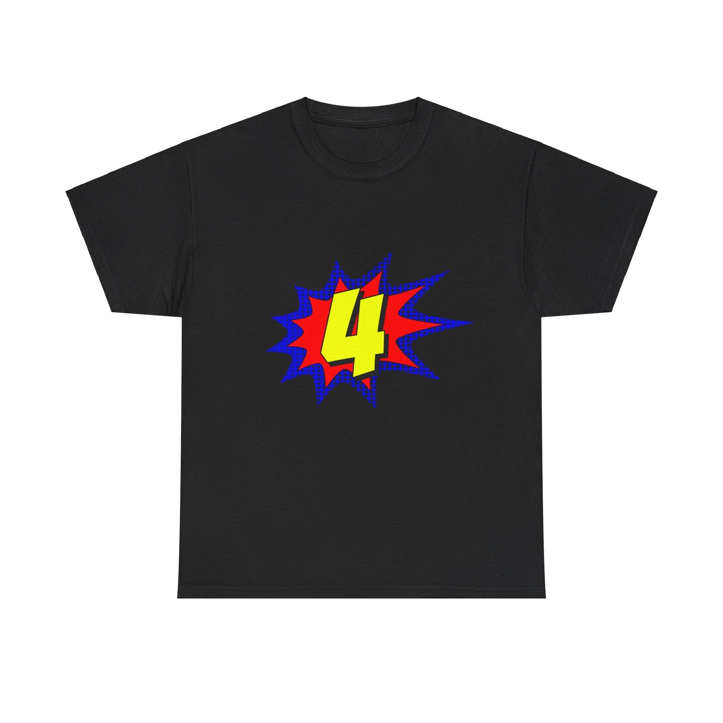 Superhero 4 Years Old Birthday Unisex Graphic T-Shirt, Sizes S-5XL