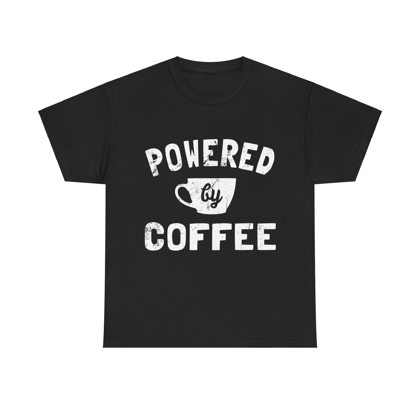 Powered by Coffee Funny Unisex Graphic T-Shirt, Sizes S-5XL