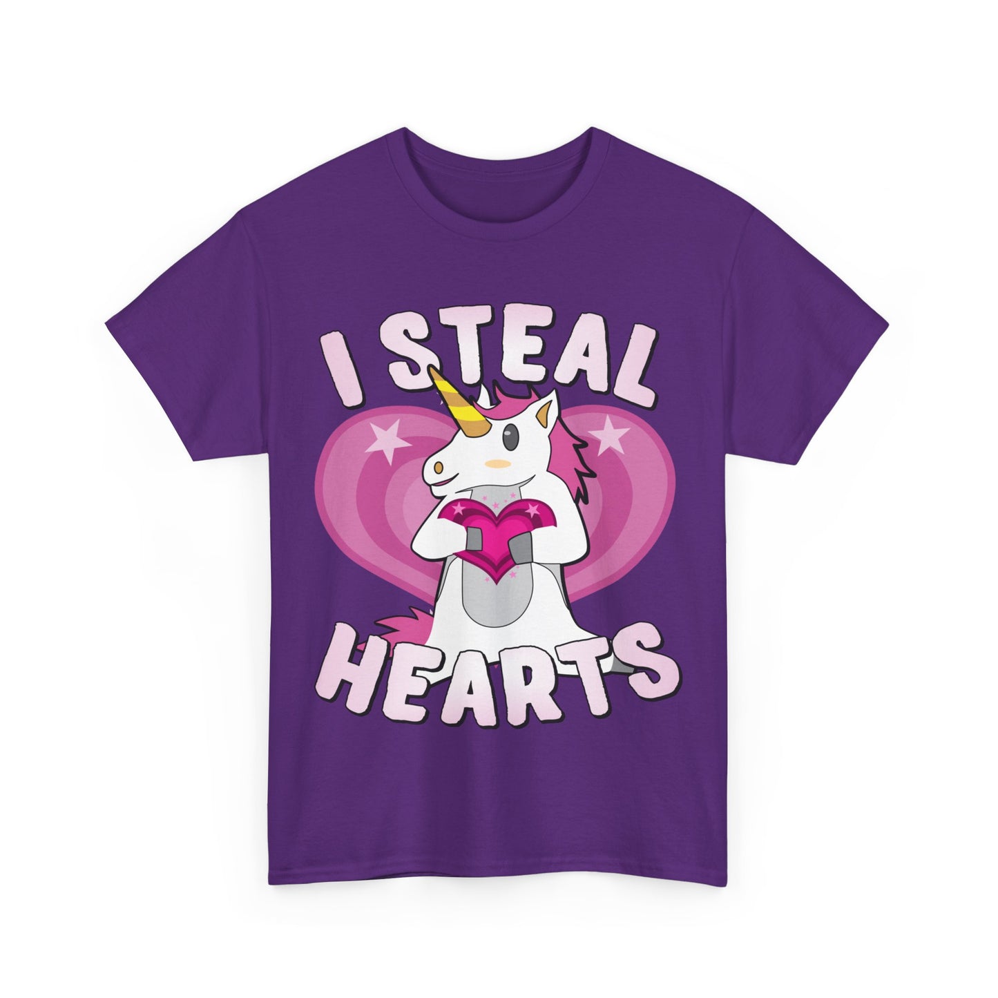 I Steal Hearts Unicorn Valentine's Day Unisex Graphic T-Shirt, Sizes S-5XL