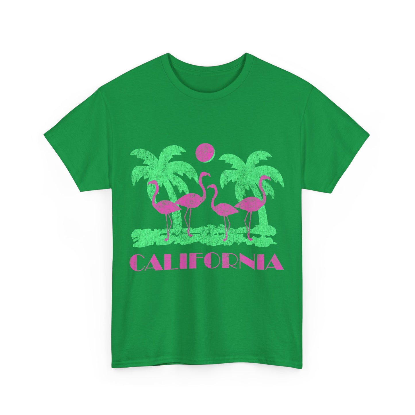 Retro California Pink Flamingos Unisex Graphic T-Shirt, Sizes S-5XL