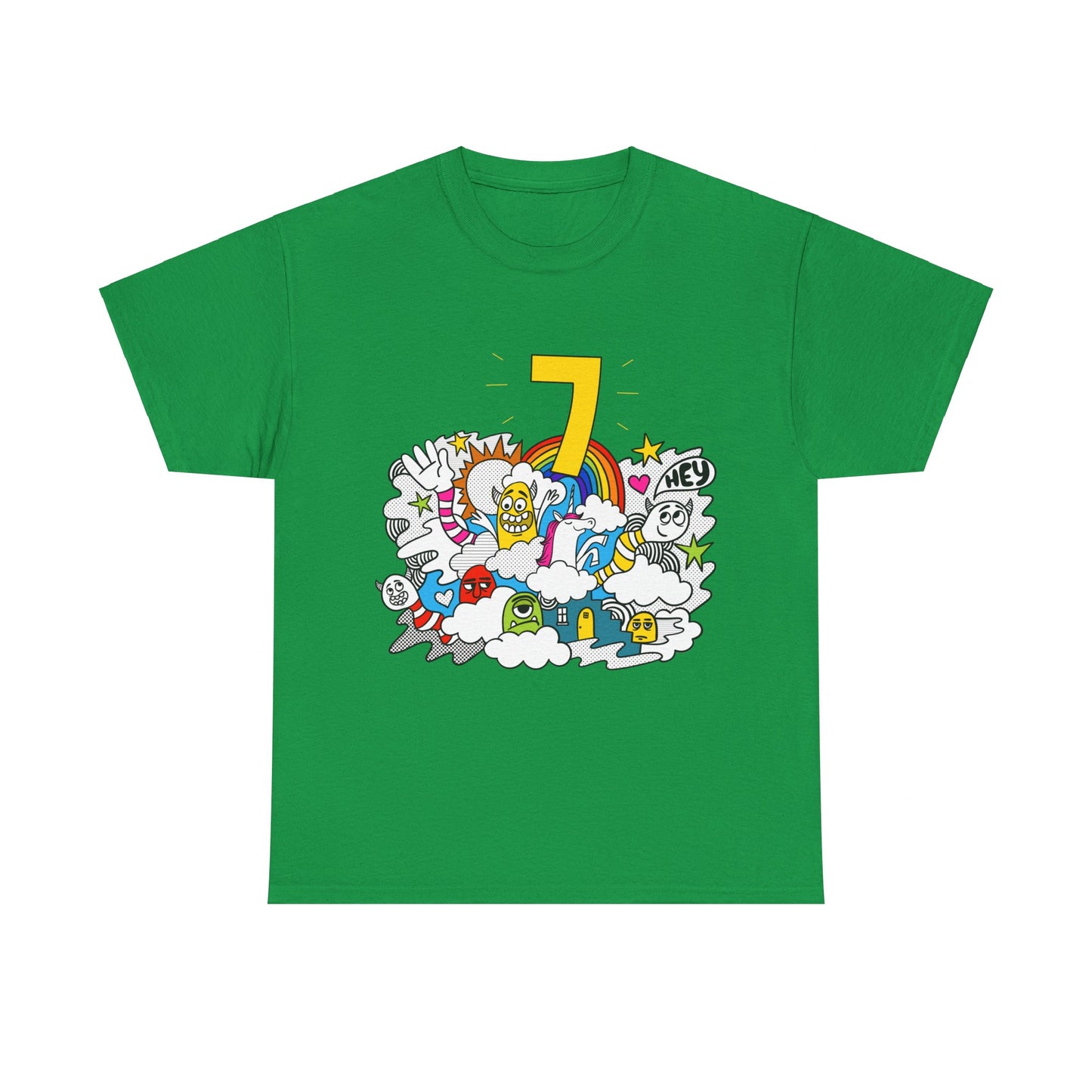 7th Birthday Monsters Unicorn Unisex Graphic T-Shirt, Sizes S-5XL