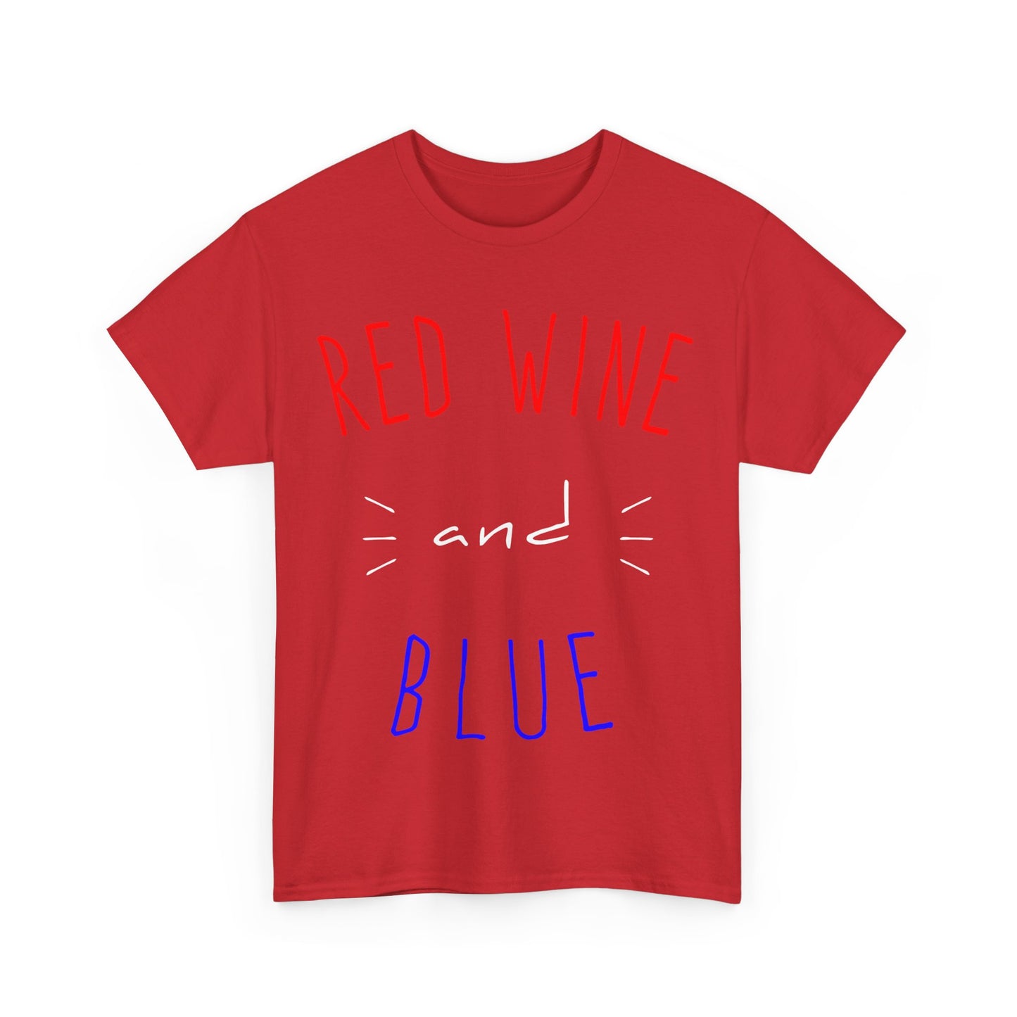 Red Wine And Blue Unisex Graphic T-Shirt, Sizes S-5XL