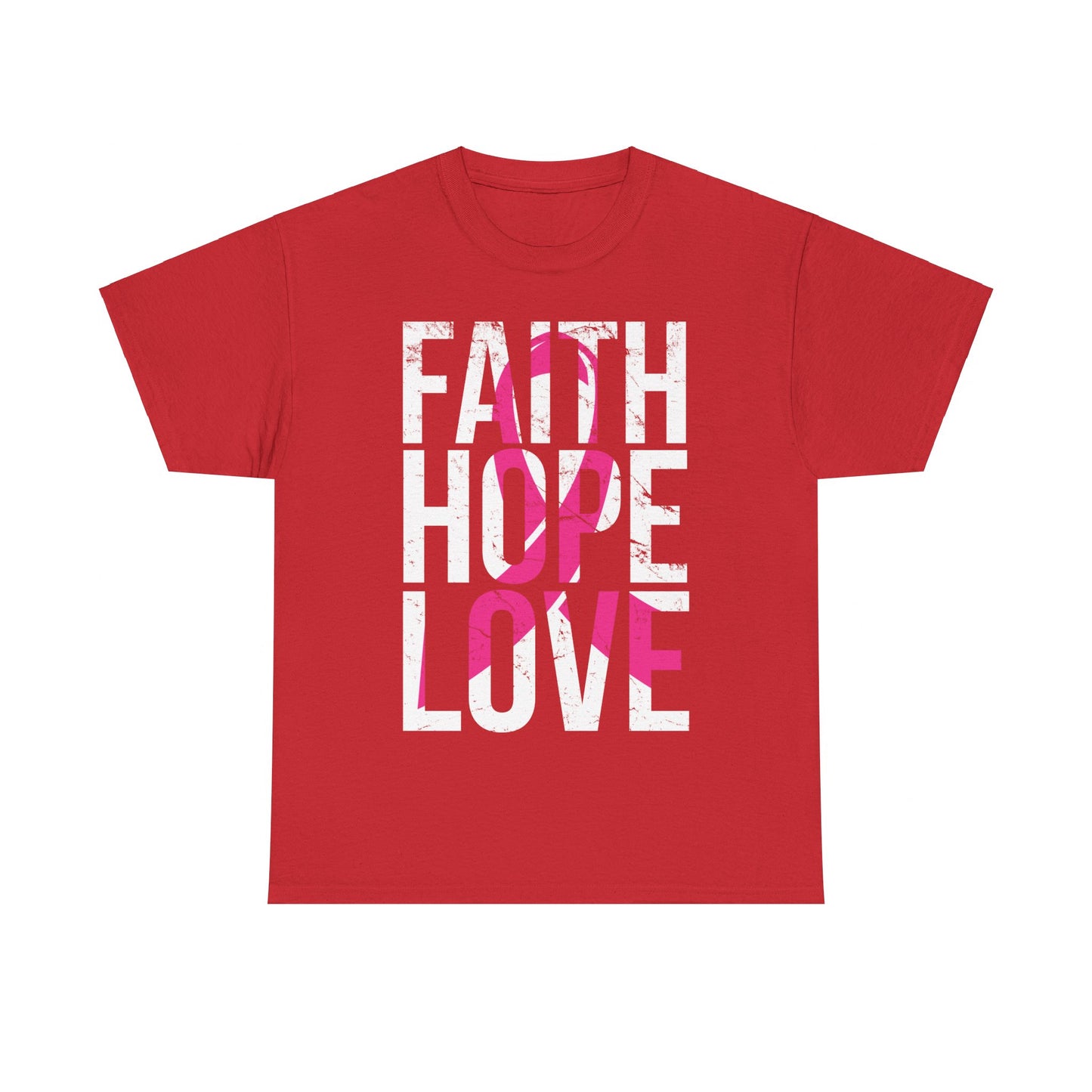 Faith Hope Love Breast Cancer Awareness Unisex Graphic T-Shirt, Sizes S-5XL