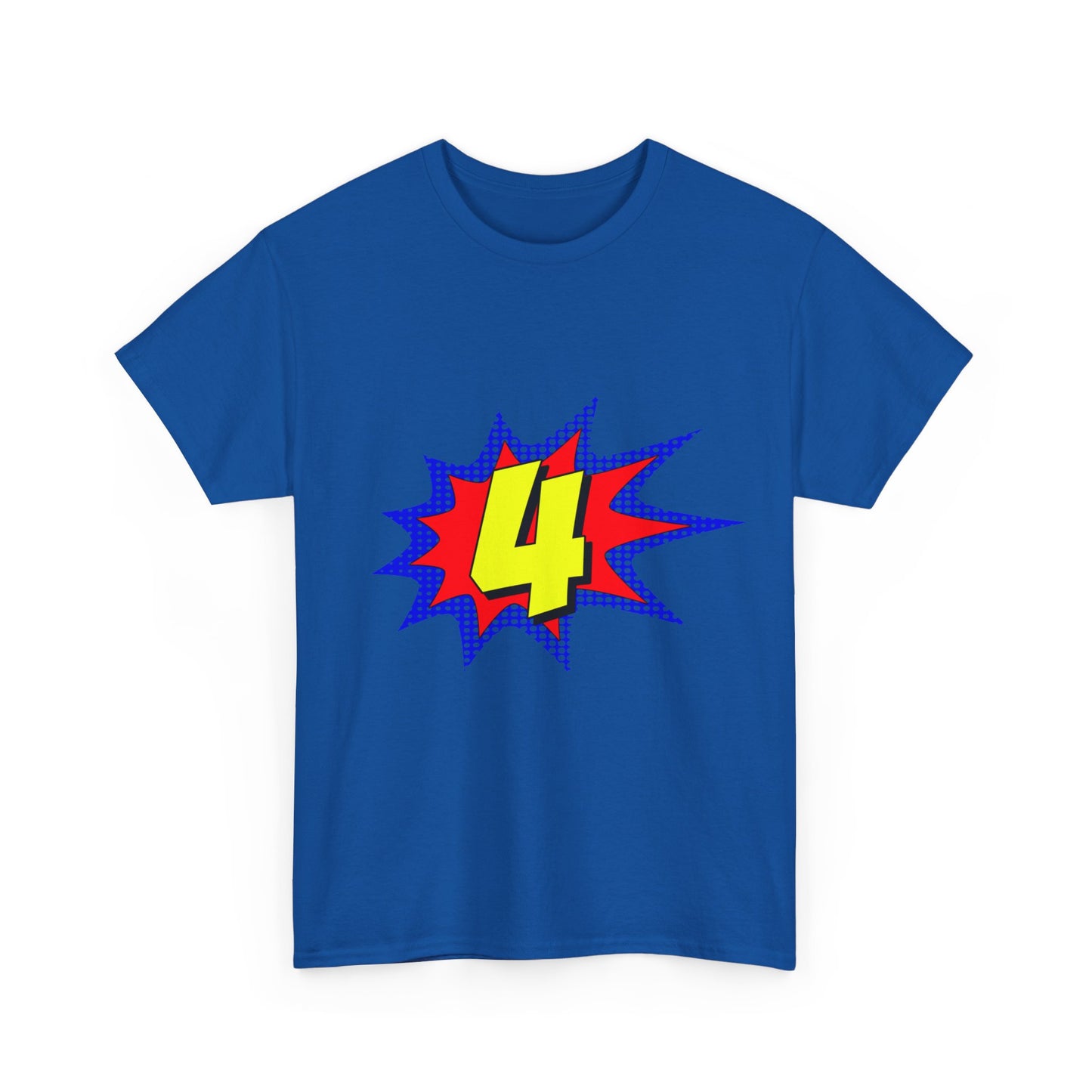 Superhero 4 Years Old Birthday Unisex Graphic T-Shirt, Sizes S-5XL