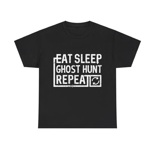 Eat Sleep Ghost Hunt Unisex Graphic T-Shirt, Sizes S-5XL