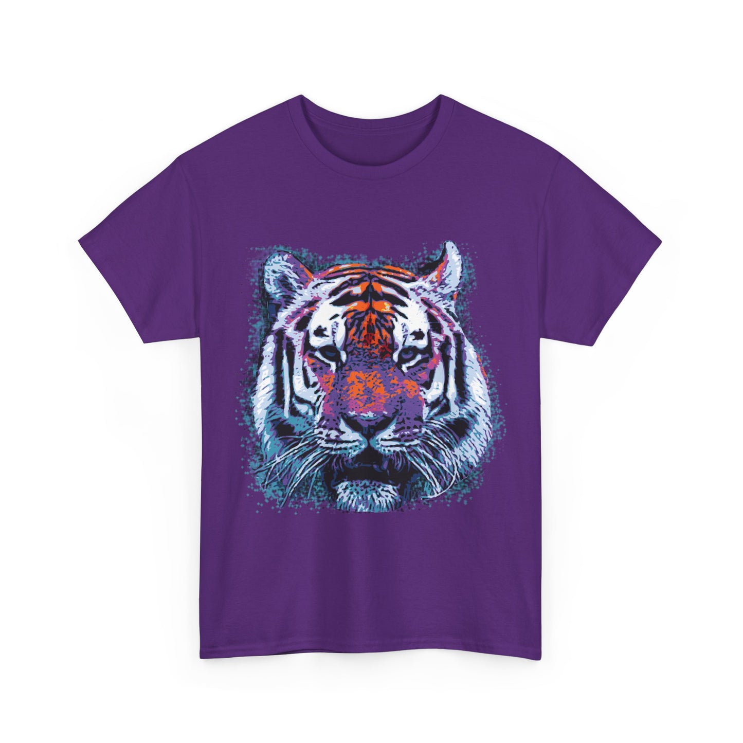 Retro 80's Tiger Face Splatter Paint Unisex Graphic T-Shirt, Sizes S-5XL