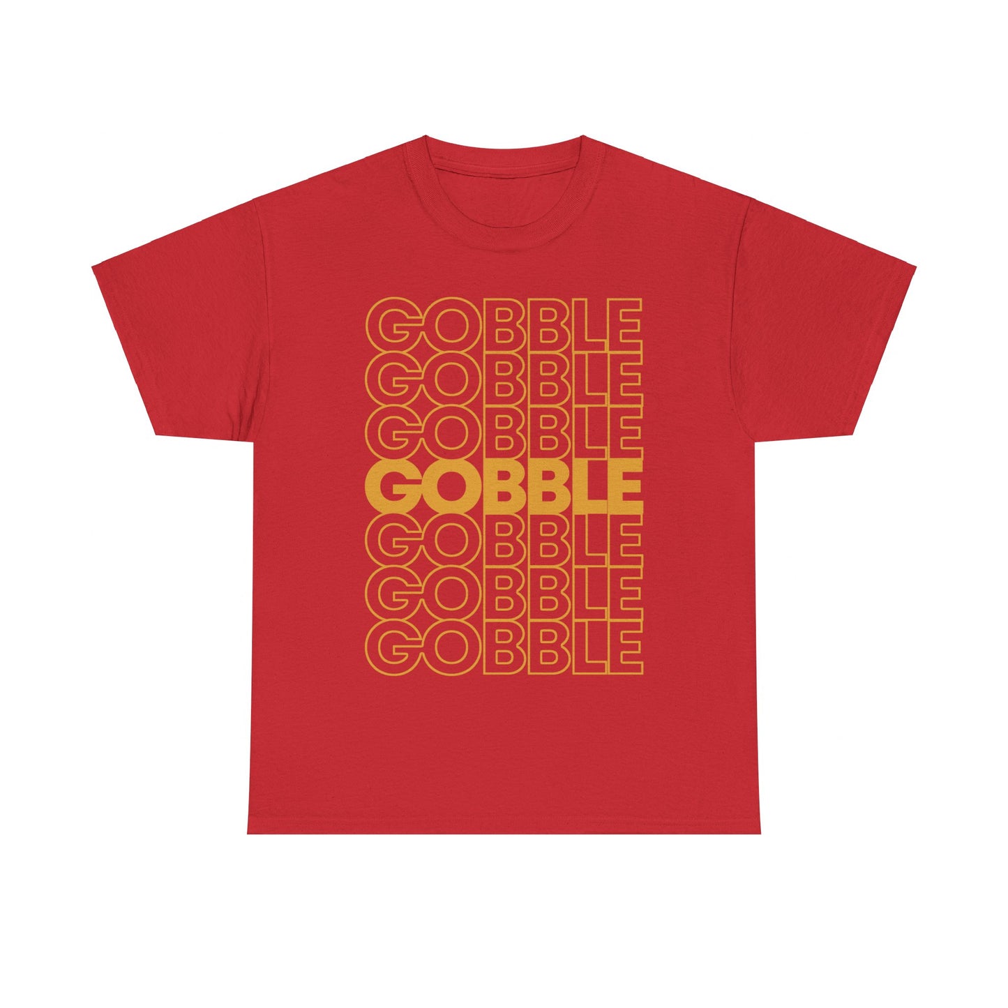 Retro Gobble Gobble Thanksgiving Turkey Unisex Graphic T-Shirt, Sizes S-5XL