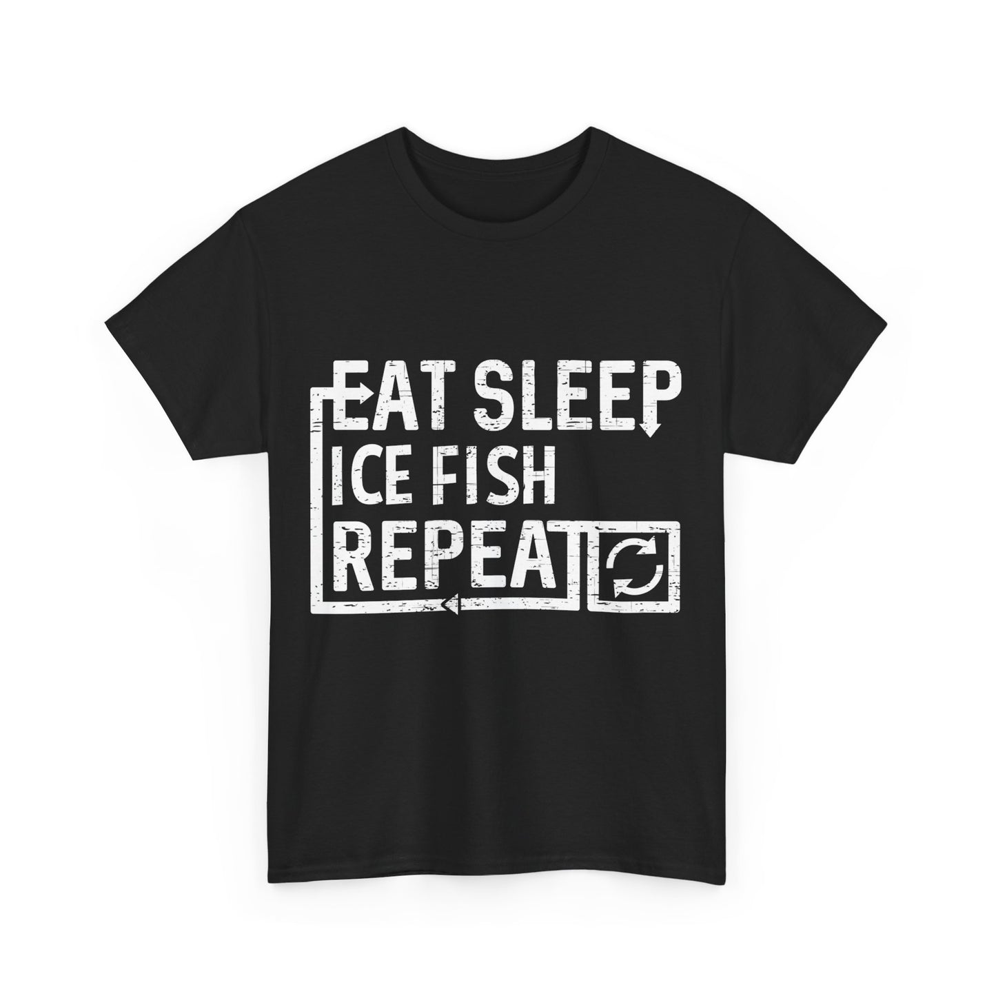 Eat Sleep Ice Fish Unisex Graphic T-Shirt, Sizes S-5XL