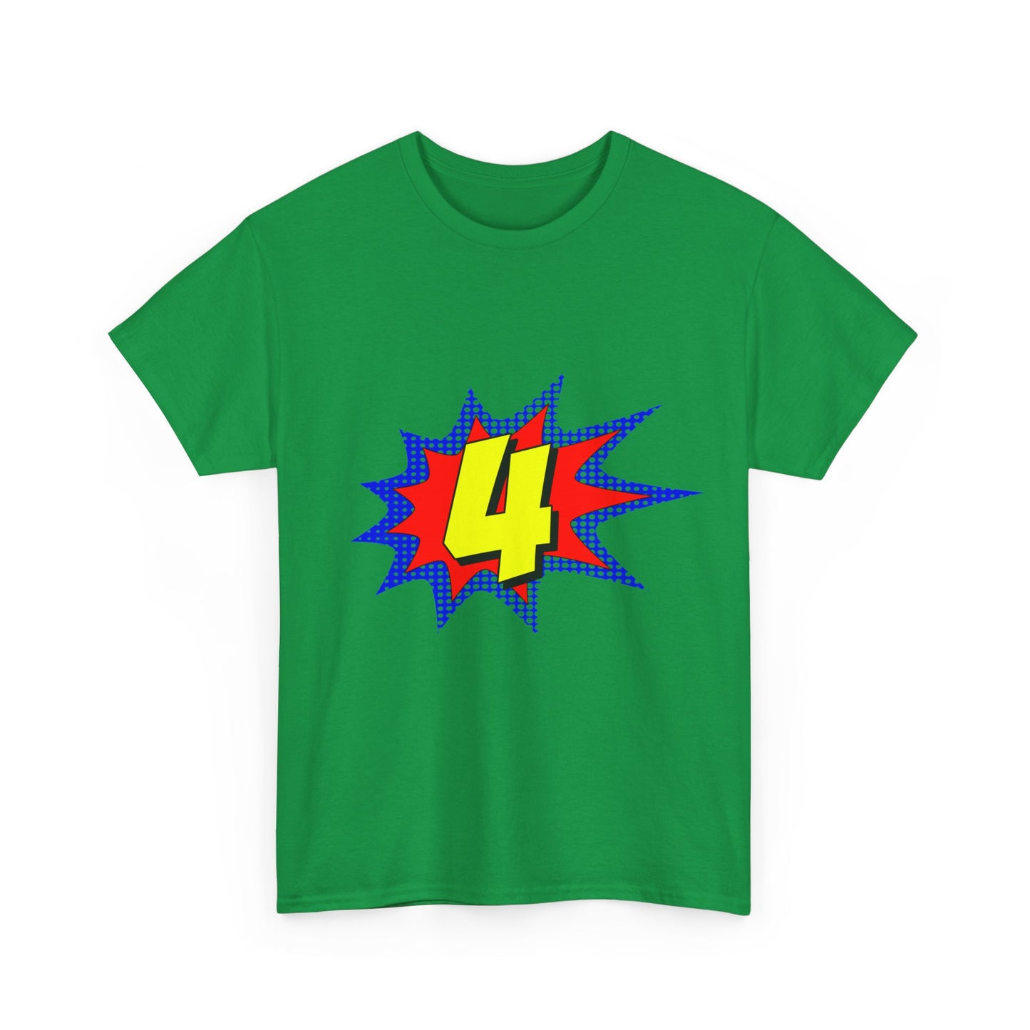 Superhero 4 Years Old Birthday Unisex Graphic T-Shirt, Sizes S-5XL