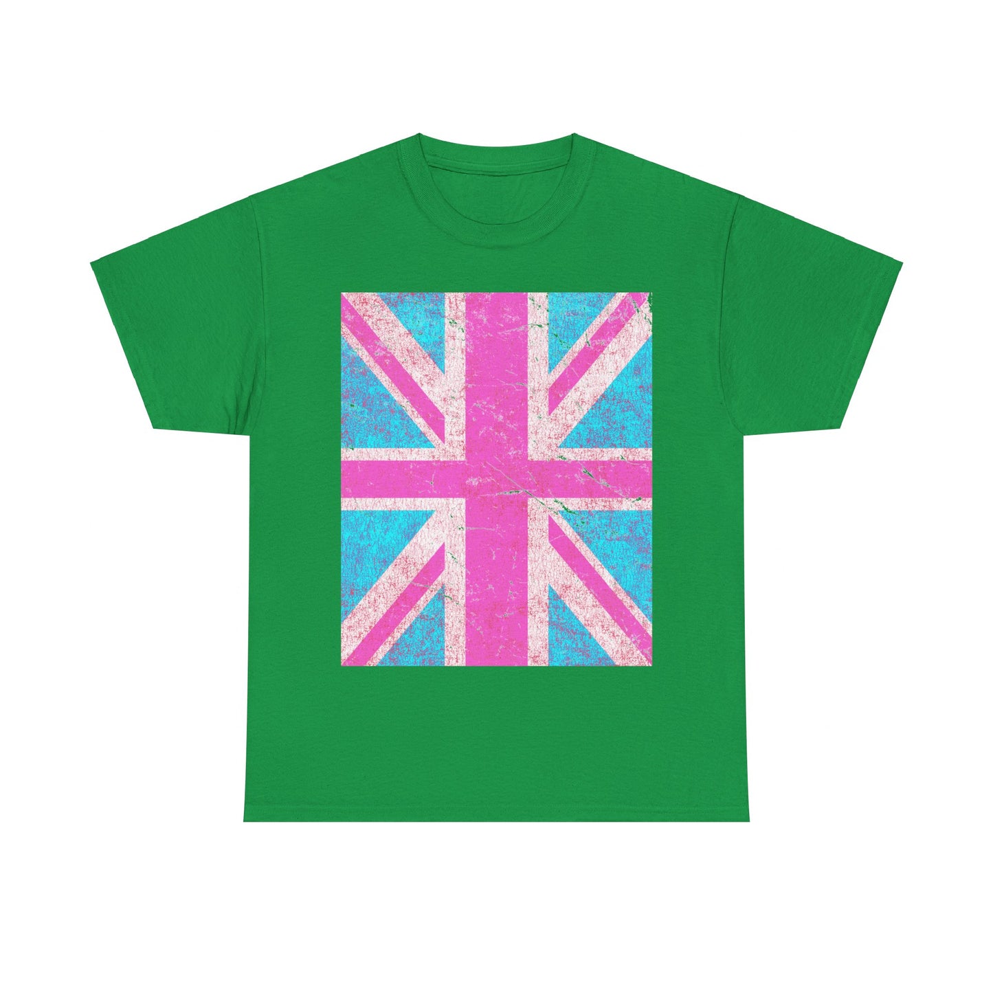 Pink Retro Union Jack Flag Unisex Graphic T-Shirt, Sizes S-5XL