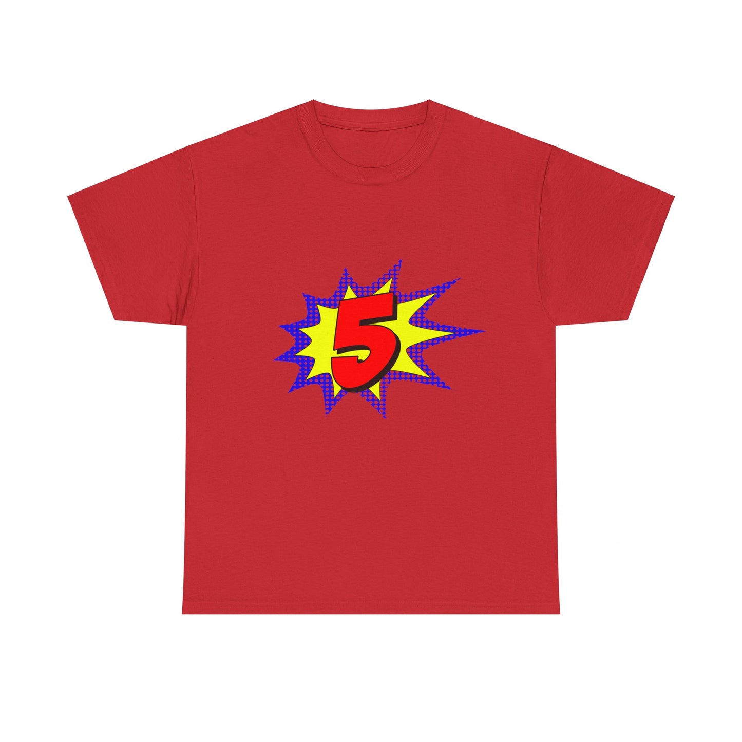 Superhero 5 Years Old Birthday Unisex Graphic T-Shirt, Sizes S-5XL