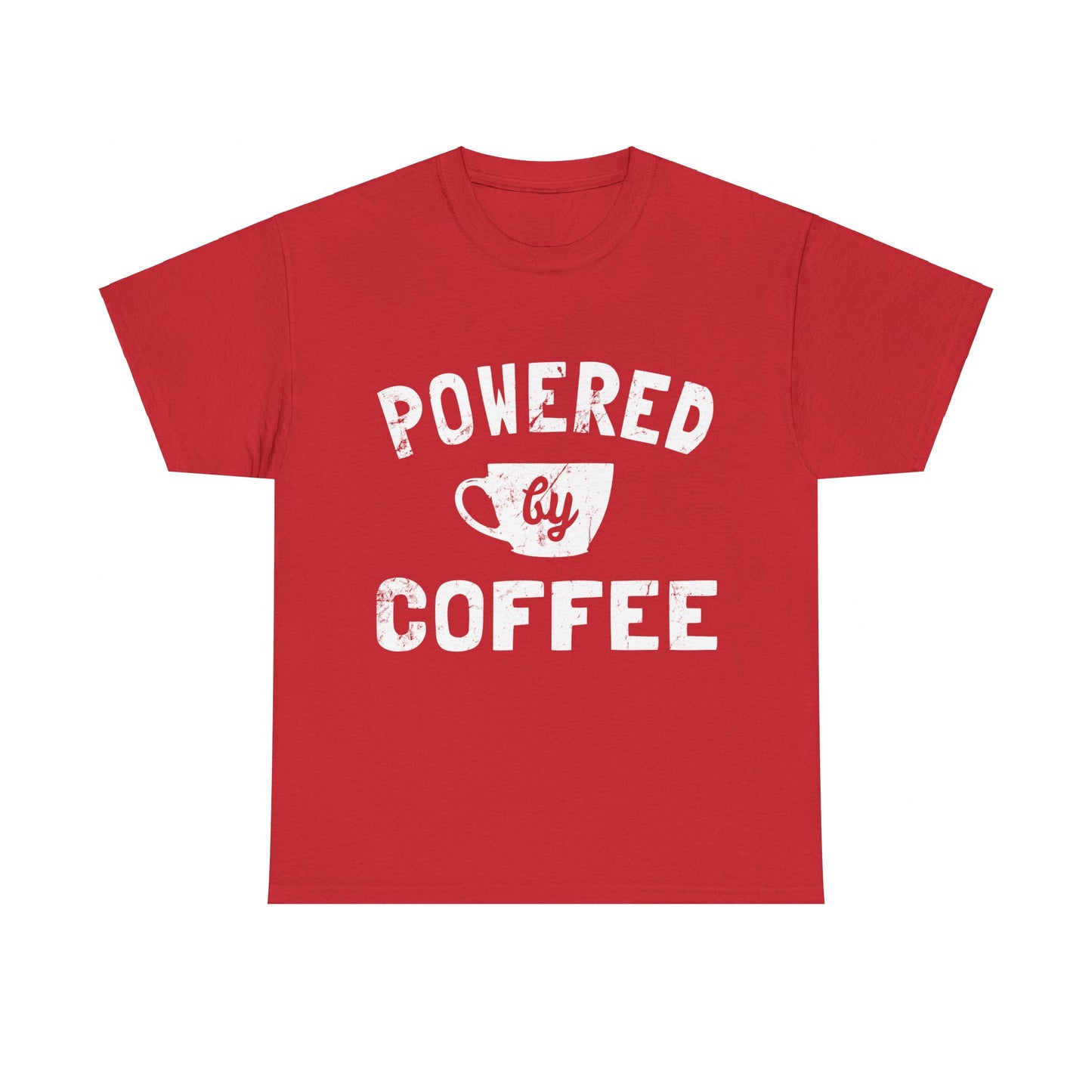 Powered by Coffee Funny Unisex Graphic T-Shirt, Sizes S-5XL