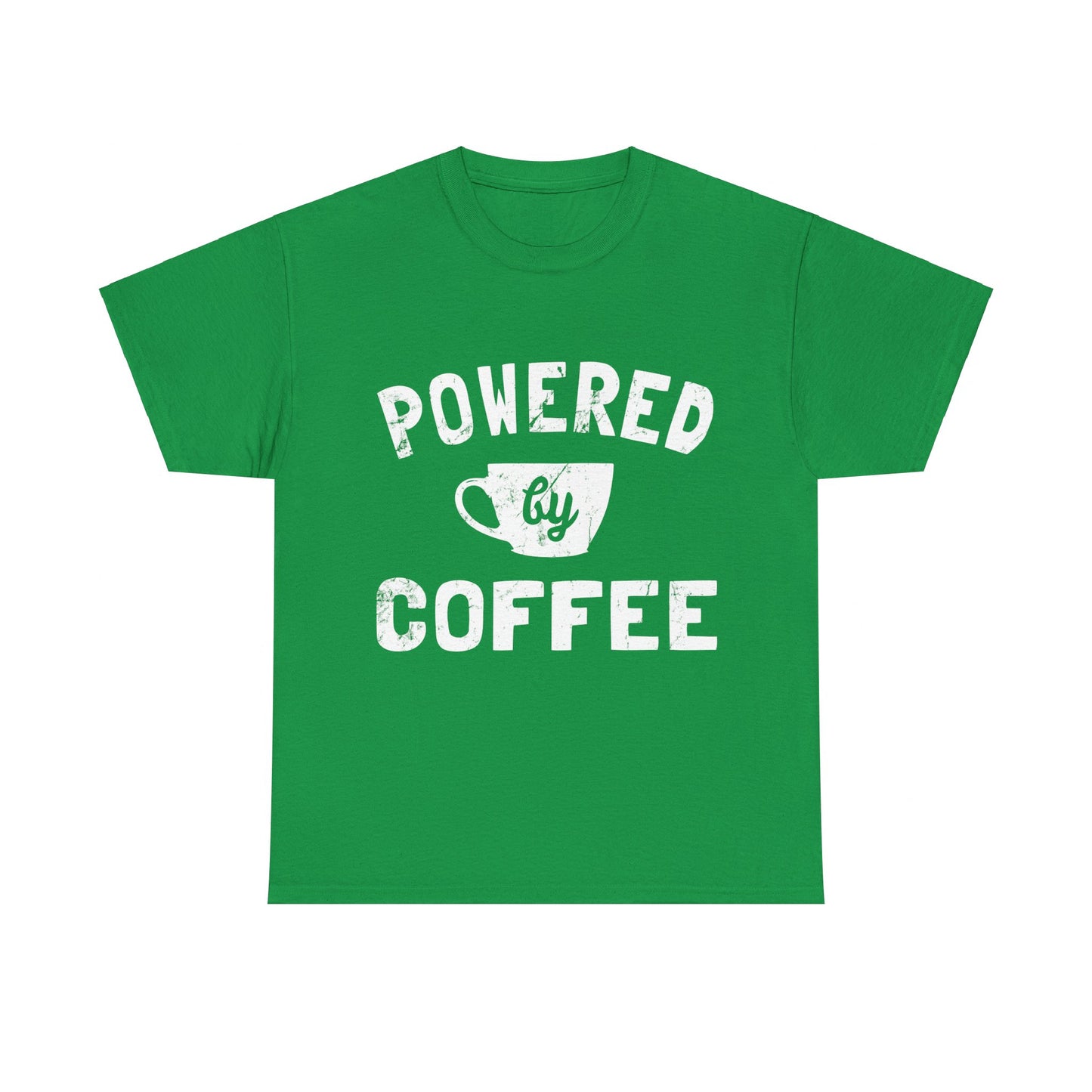 Powered by Coffee Funny Unisex Graphic T-Shirt, Sizes S-5XL