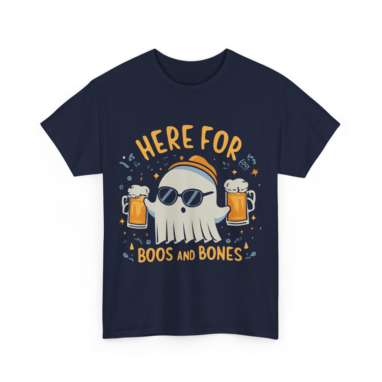 Here For Boos and Bones Halloween Unisex Graphic T-Shirt, Sizes S-5XL