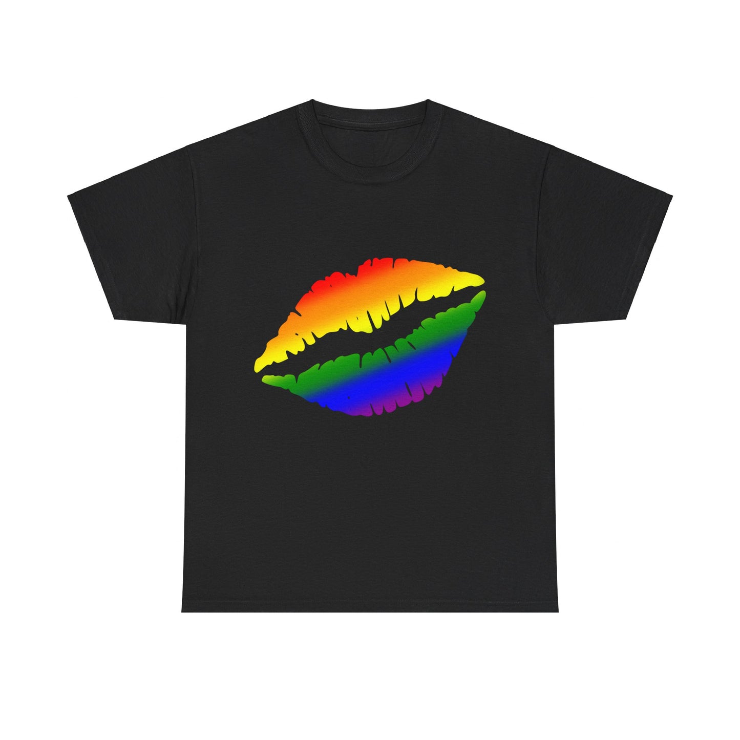 Rainbow Kissy Lips Unisex Graphic T-Shirt, Sizes S-5XL